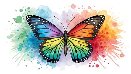 Vibrant butterfly rainbow wings