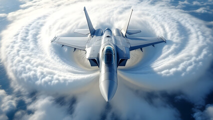 Fighter Jet Breaking the Sound Barrier with Vapor Cone