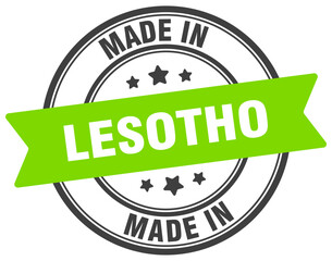 Made in Lesotho round sign. Made in Lesotho stamp.