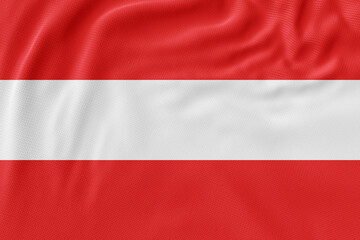 3D flags of Austria waving together in the wind