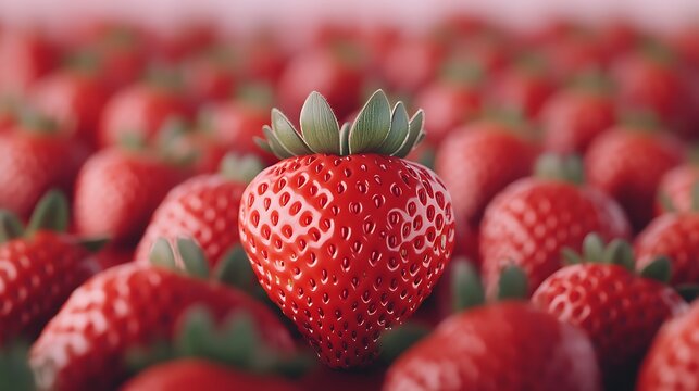 Strawberry stands out from a field of berries; potential food blog header