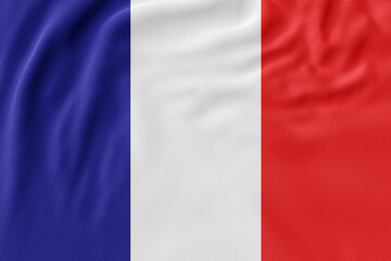 Flags of France and Italy waving in the wind against a blue sky