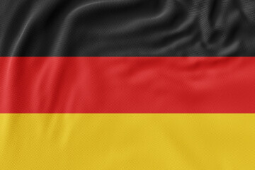 3D illustration of the waving flag of Germany with patriotic symbols and vibrant colors
