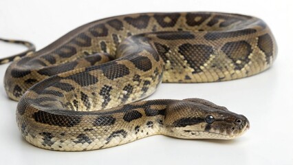 Fototapeta premium Anaconda On White Background
