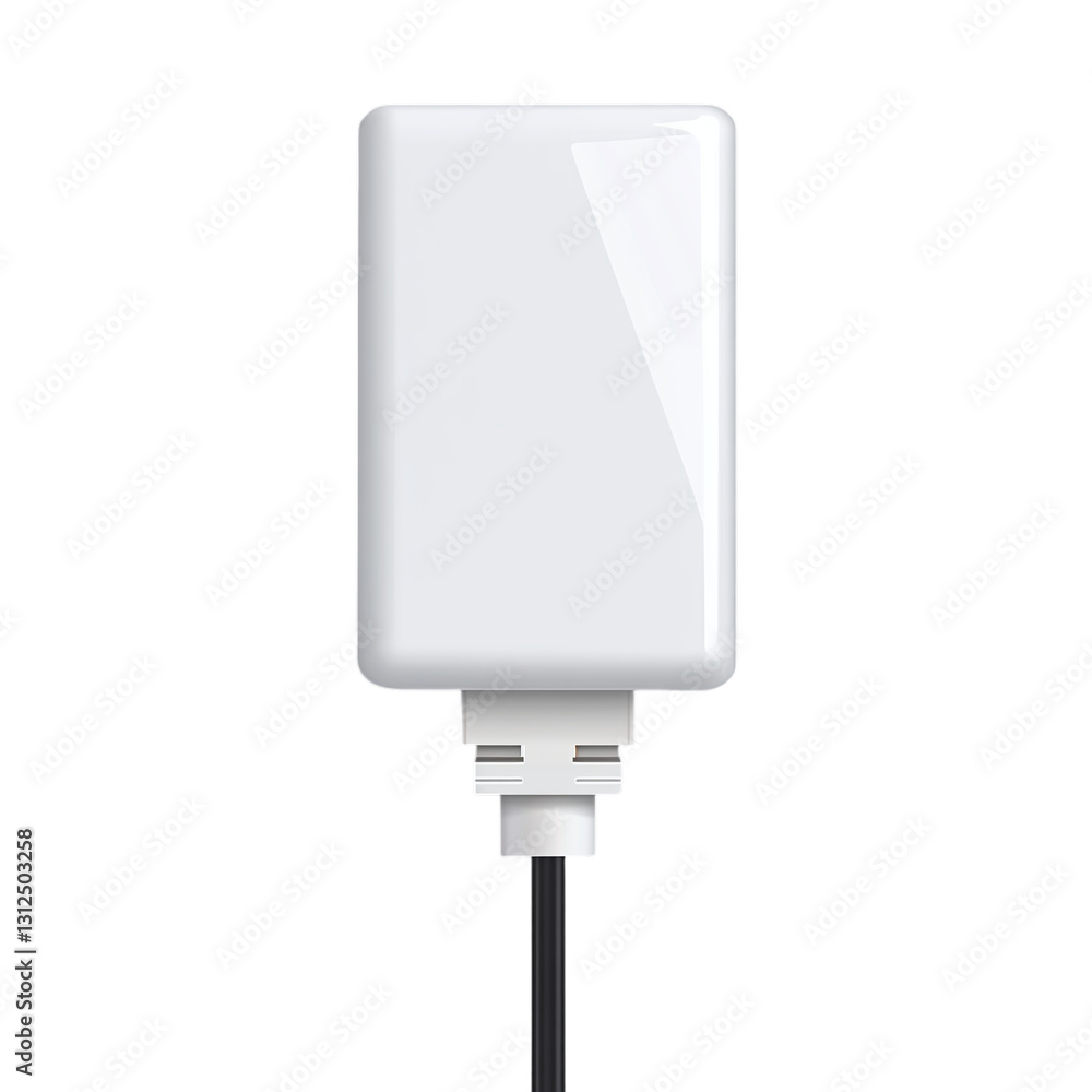 Poster ac adapter with universal voltage isolated on transparent background