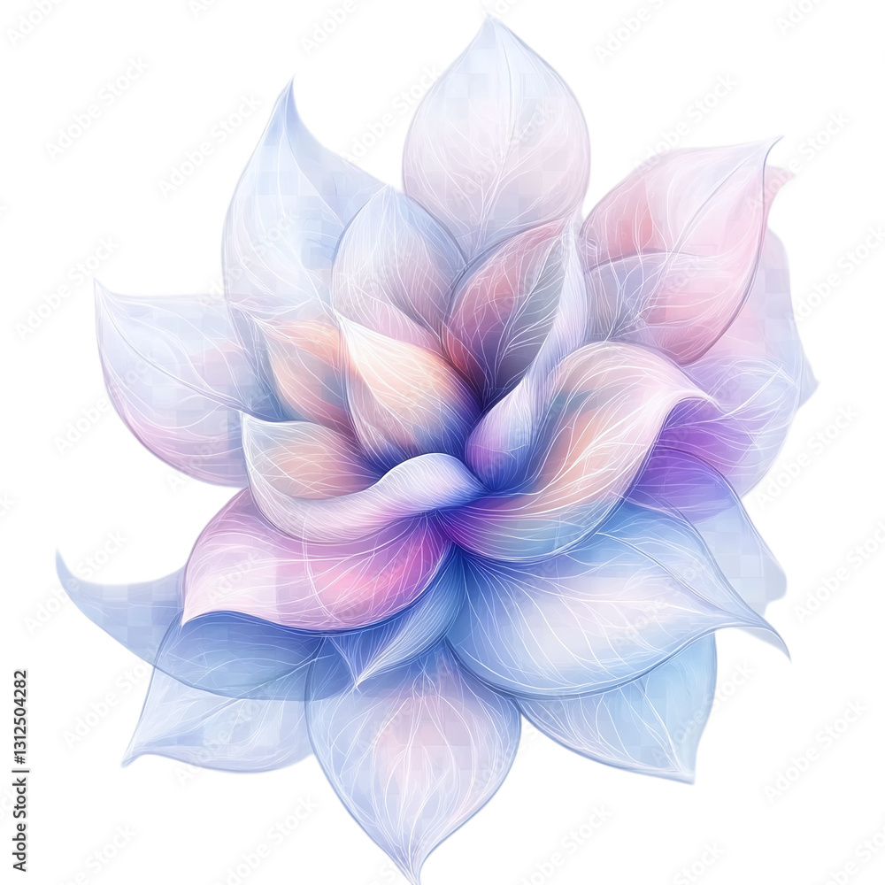 Poster abstract floral design with soft gradients isolated on transparent background