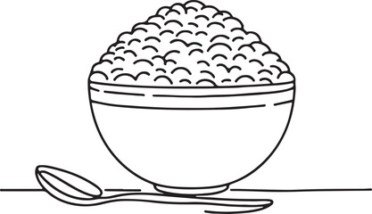 Jollof Rice Vector Art. Clean Line Drawing