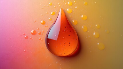 water drop on a colorful background 3d rendered illustration