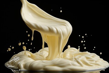 Sweet cream on a black background