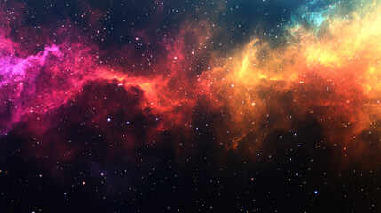 Fototapeta premium Vibrant cosmic nebula with multicolored gas clouds in deep space