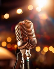 Vintage microphone on stage 2