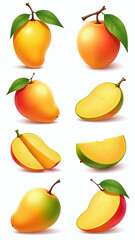 Obraz premium summer mango sweet tropical fruit healthy appearance various styles illustrations