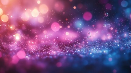 Fototapeta premium Vibrant bokeh explosion of pink and blue lights