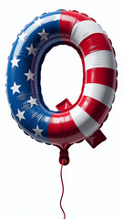 letter q rendered using american flag