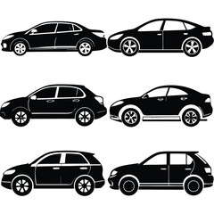 Car Illustrations,
Vehicle Silhouettes,
Black and White Cars.