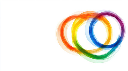 Obraz premium Colorful watercolor rings create vibrant and dynamic visual effect