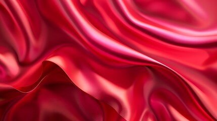 Obraz premium A background with a smooth, silky satin texture in vibrant red.