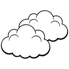 clouds line art vector design