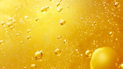 Shiny yellow oil bubbles create a textured background.  Ideal for banners, backdrops, or 3D designs.