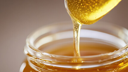 Golden Honey, Oil Textures in Macro Photography – Viscous Liquid with Rich Amber Tones and Flowing Patterns for Natural and Organic Concepts
