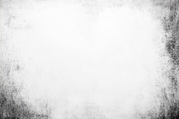 White Grunge Texture Square Composition, Black Border, Abstract Background, Monochrome, Vintage Grunge, Texture