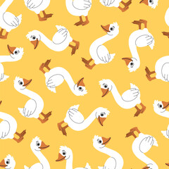 Children's cartoon pattern with chickens. Country cute pattern with poultry. Chickens of different colors seamless background.