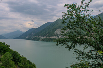 Scenic View of Zhinvali Reservoir in Georgia