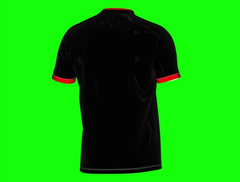 Black T-shirt design on a mannequin in casual fashion style