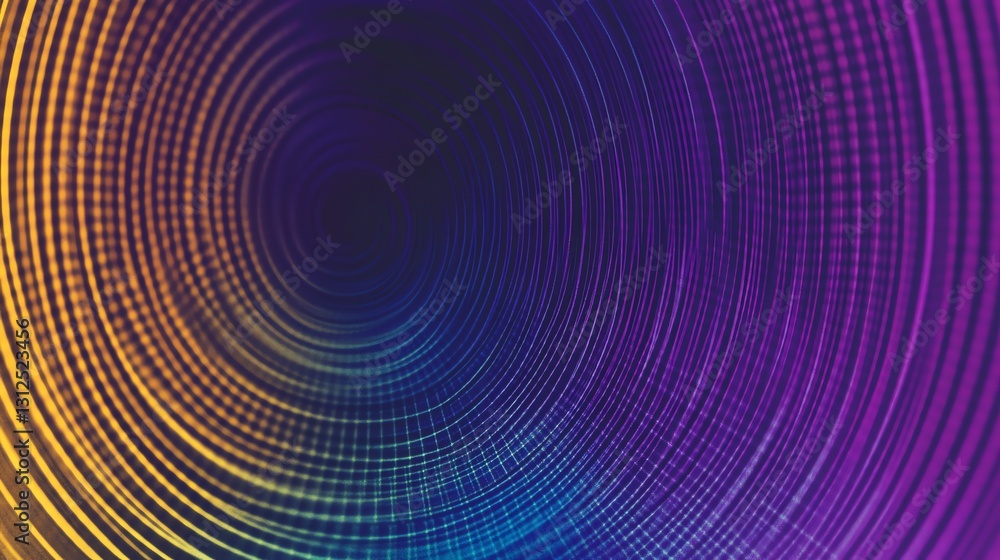 Poster abstract concentric circles background with vibrant gradient colors and optical illusion