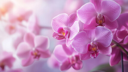 pink orchid on a white background