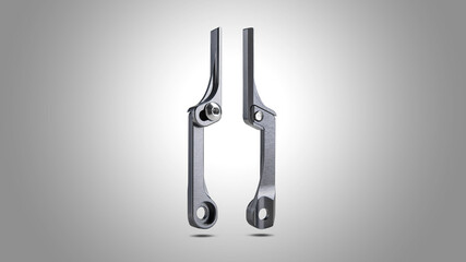  Graphite bicycle Road Chain catcher isolated on grey background floating above the ground.