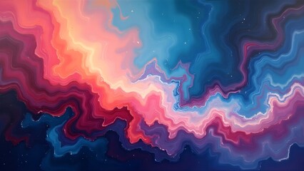 Abstract background with acrylic swirls in blue, pink, and orange.