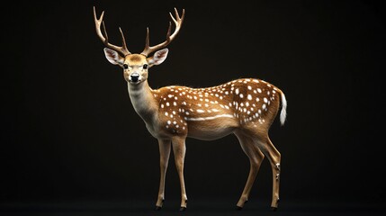Elegant deer in studio setup surrounded