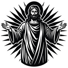 create jesus silhouette vector