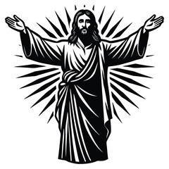 create jesus silhouette vector