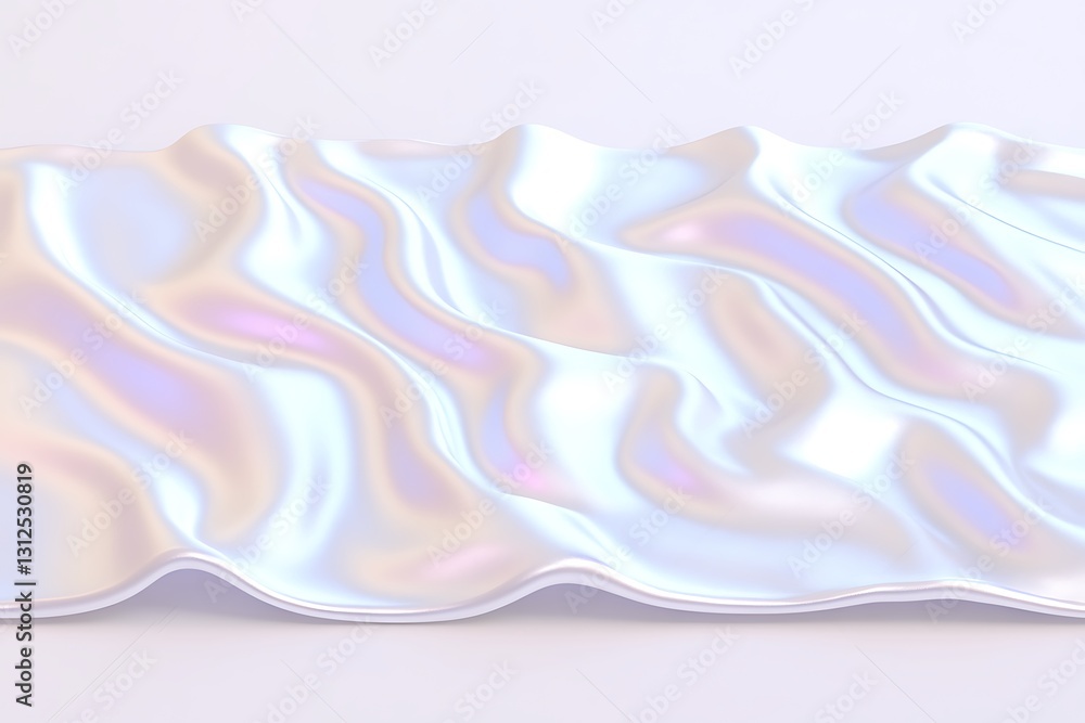 Poster iridescent fluid surface with subtle undulations and soft color palette