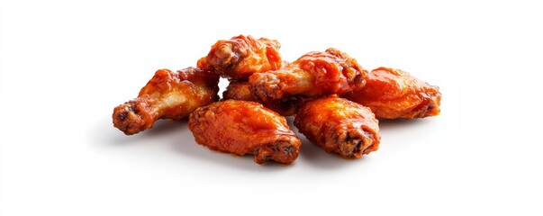 crispy buffalo wings, food photography, realistic, vibrant colors, isolated on white background