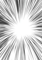 Fototapeta premium Radial Lines Composition Black and White Speed Lines, Manga Style, Dynamic Burst Effect, Abstract Background Manga, Speed Lines
