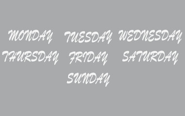  Days of the week,Monday,Tuesday,Wednesday,Thursday,Friday,Saturday,Sunday vector icon