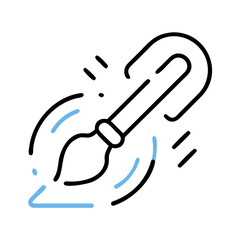 Obraz premium Art brush icon with dynamic strokes, creative expression concept