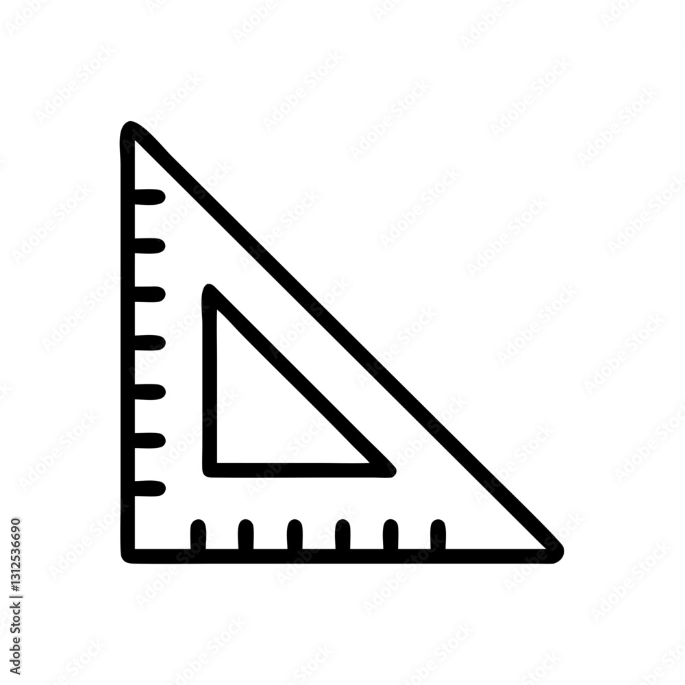 Poster drafting ruler icon for design, precise measurement concept