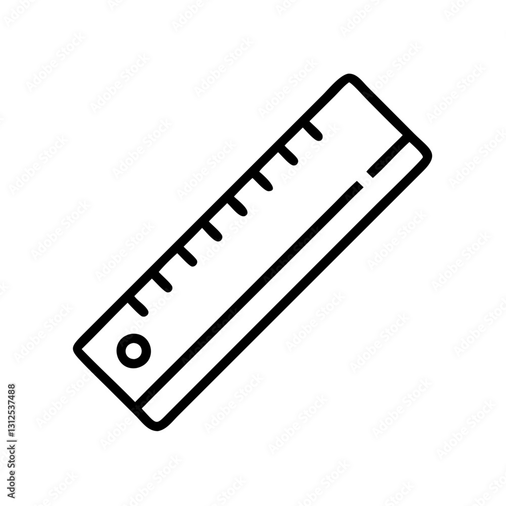 Poster ruler icon representing precision and measurement concept