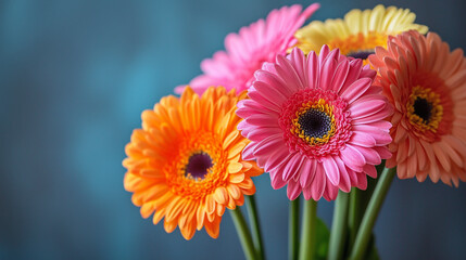 Hyper realistic photo of a vibrant bouquet of flowers, Wild Blooms, close-up, Flower market, professional photography