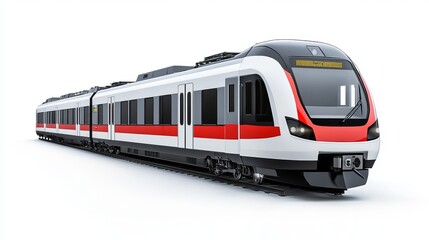 Fototapeta premium A suburban electric train, isolated on a white background