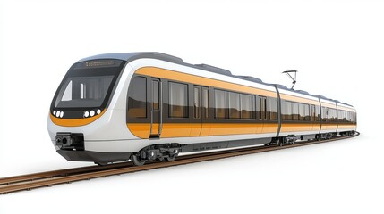 Fototapeta premium A suburban electric train, isolated on a white background