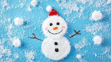 Playful Winter Craft: Creative Snow Texture Art with Festive Seasonal Design