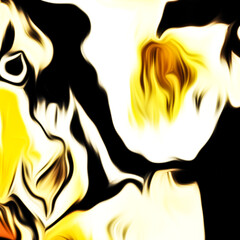 Abstract fluid art digital painting and dynamic swirling patterns with vibrant color transitions.