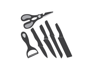 knife set vector