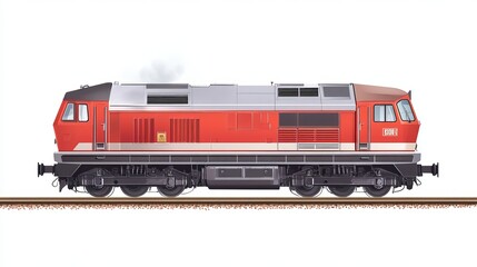 Obraz premium A vector illustration of a railway locomotive, isolated on a white background