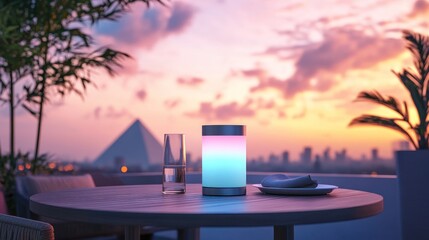 A table with light and views during a gorgeous sunset